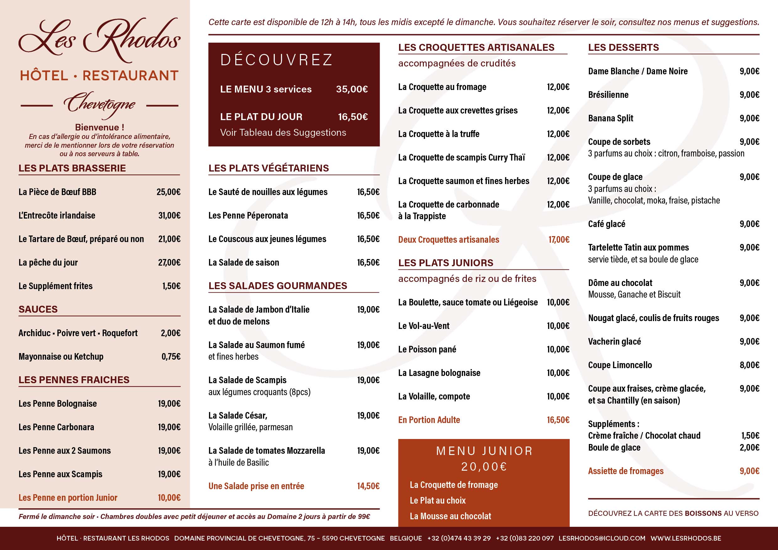 BRASSERIE CARTE BLANCHE LONS - Menu, Prix & Restaurant Avis